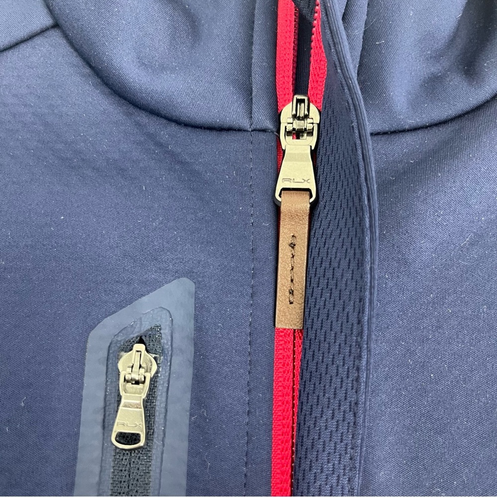 RLX Ralph Lauren Vest Mens Medium Navy Blue Golf Performance Premium Zip Stretch - Picture 7 of 11